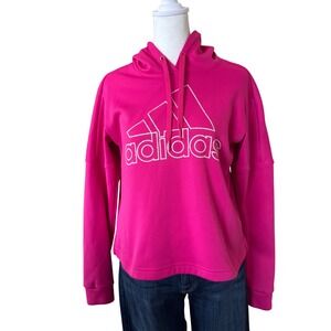adidas Climawarm Pink Hoodie Women's Small 3 Stripe Life Pullover